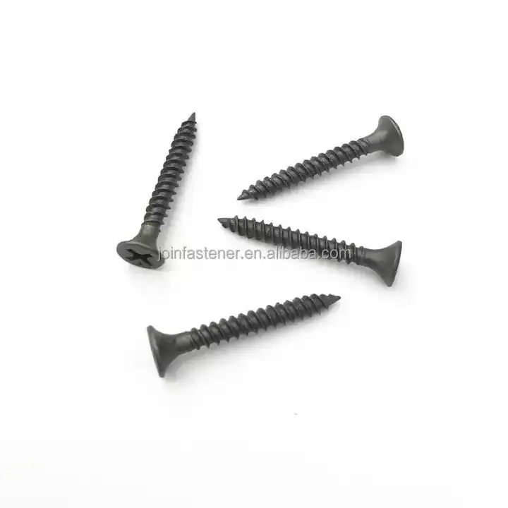 Flat Bugle Head Drywall Screws Fine Coarse Thread Self Drilling Wood Screw Black Phosphate DIN 18182