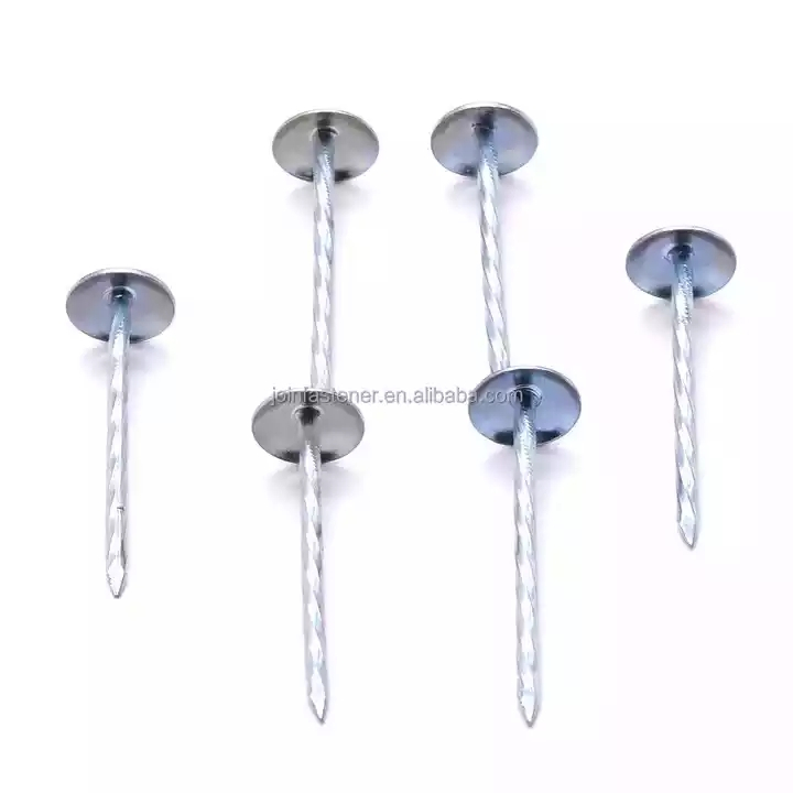 Galvanized roofing nail, twist shank with washer
