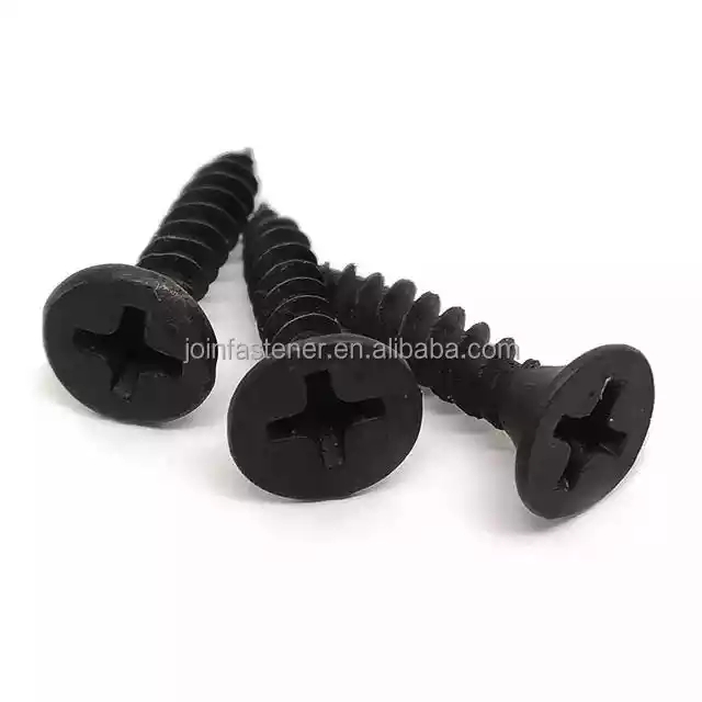 Flat Bugle Head Drywall Screws Fine Coarse Thread Self Drilling Wood Screw Black Phosphate DIN 18182