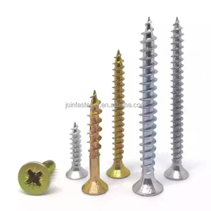 Zinc Plated Screw M5x40 Chipboard Screw Csk Counstersunk Head Pozi Drive Self Tapping Screw with Nibs Factory Price Yellow