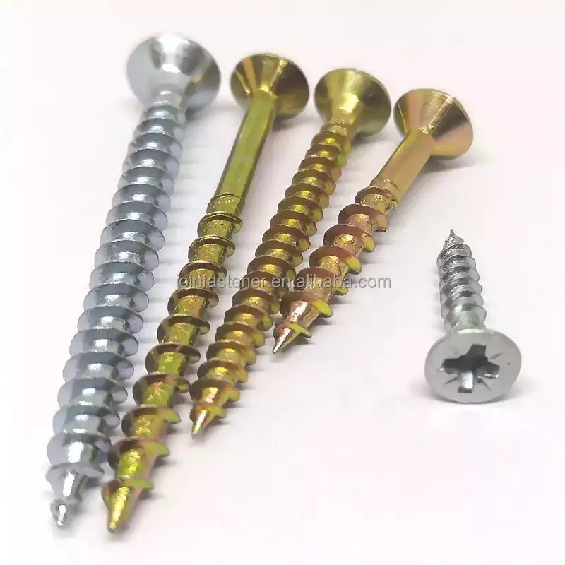 Factory Price JOIN DIN7505 Pan Flat Head Color Zinc Plated Chipboard Screw