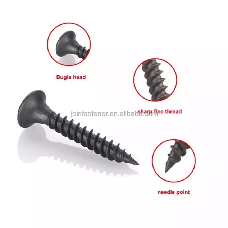 Hot Sale Fine Coarse Thread Black Phosphate Bugle Head Gypsum Board Tornillos Drywall Screw